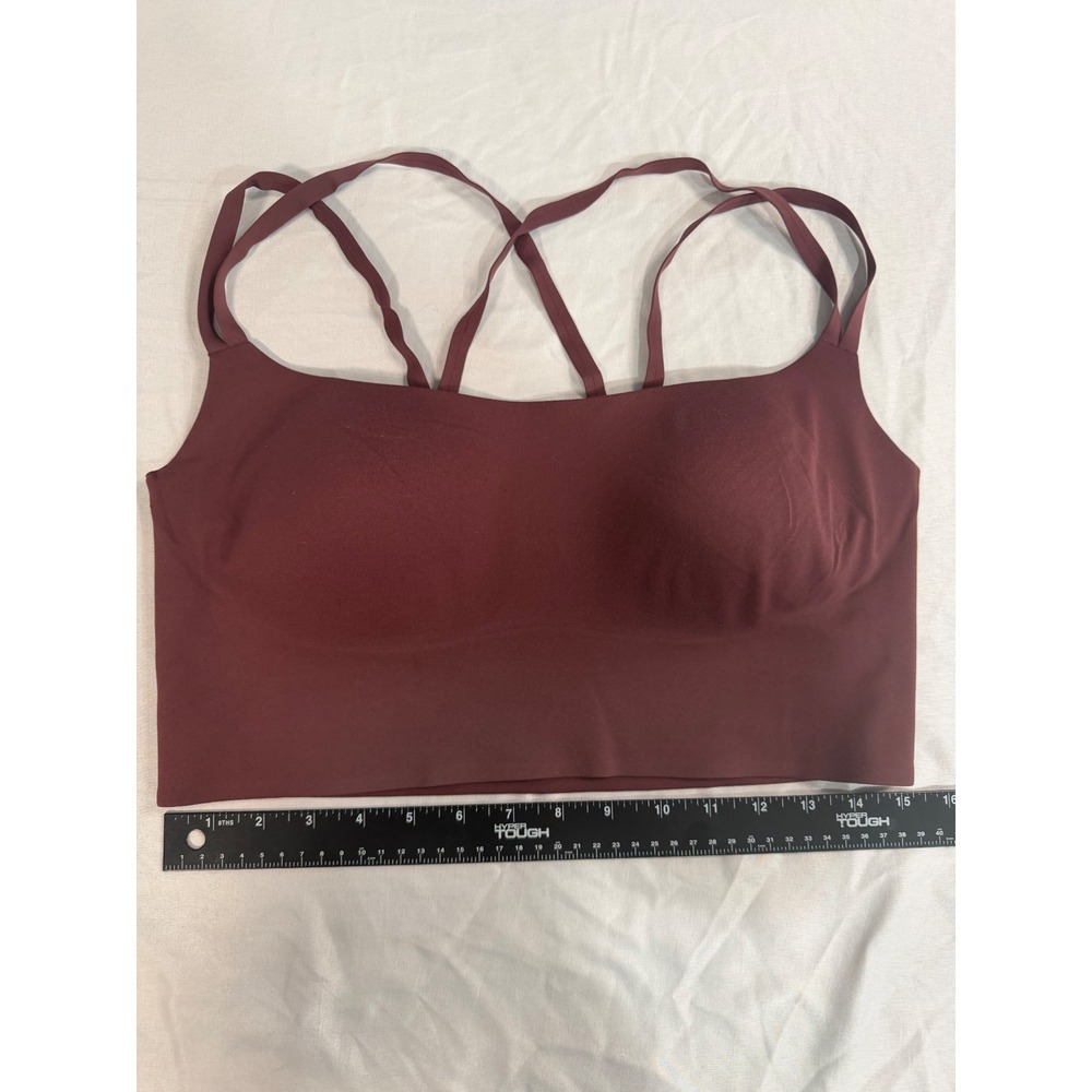 Offline by Aerie Real Me Strappy Sports Bra Burgundy XL Sweat Cardio Longline